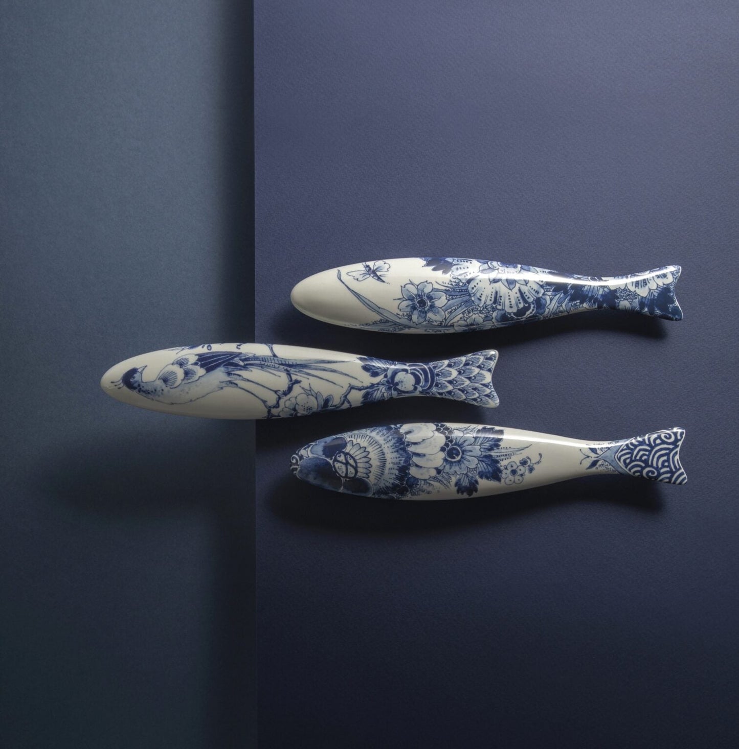 Blue Herring Wall Hanging: Botanical Set of 3