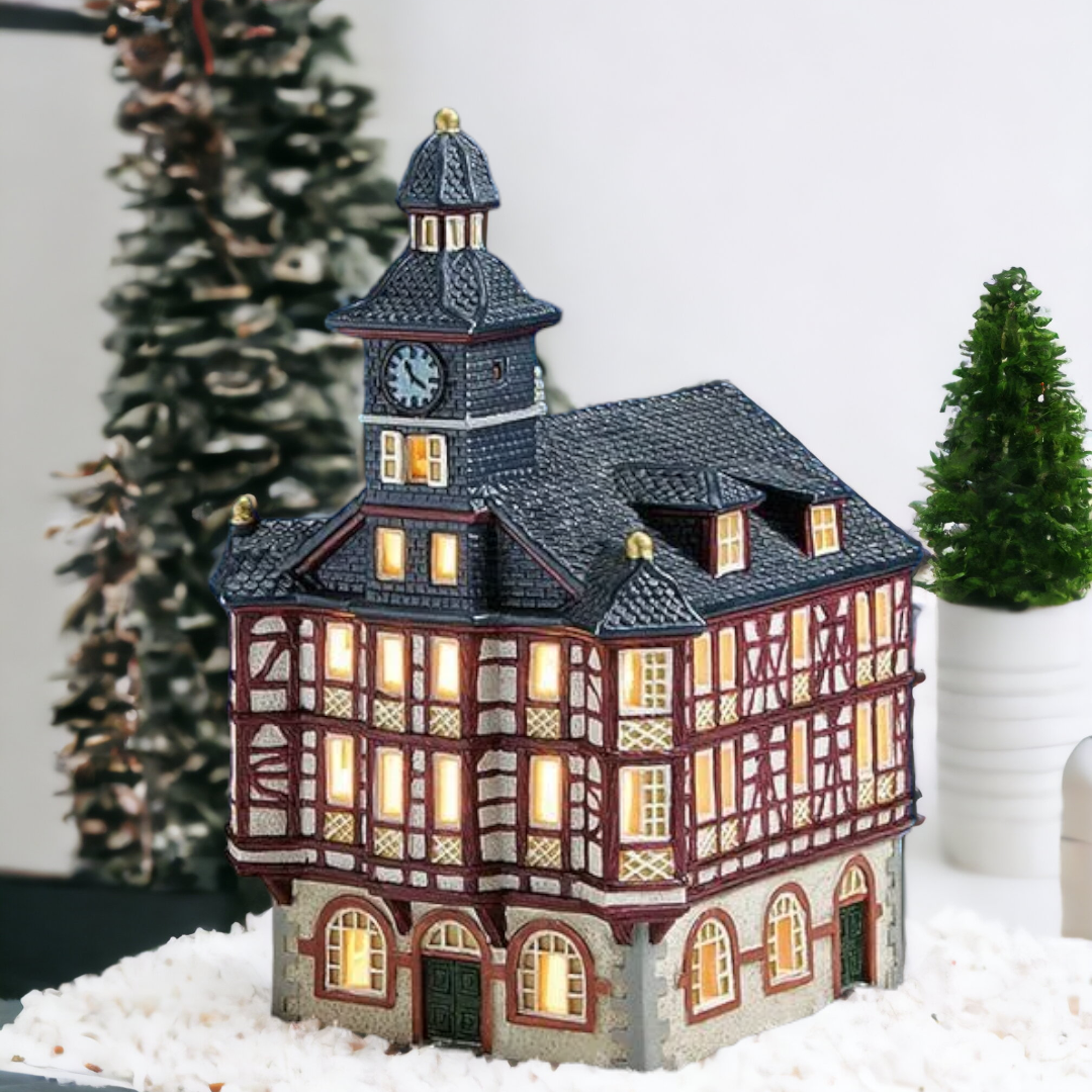 Townhall Heppenheim (Rathaus Heppenheim) - Tea Light Miniature (Hand-painted)