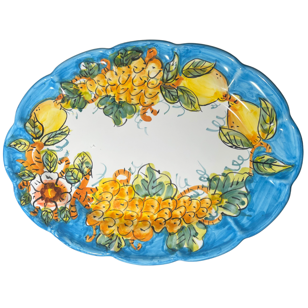 Large Serving Platter - Limoni Celeste (Light Blue / Sky Blue)