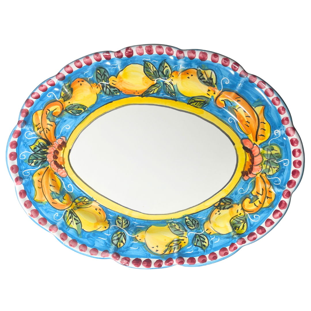Large Serving Platter - Giardino Celeste (Light Blue / Sky Blue)
