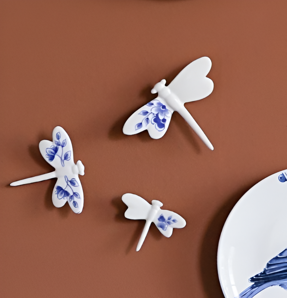 Delft Wall Dragonflies - Set of 3