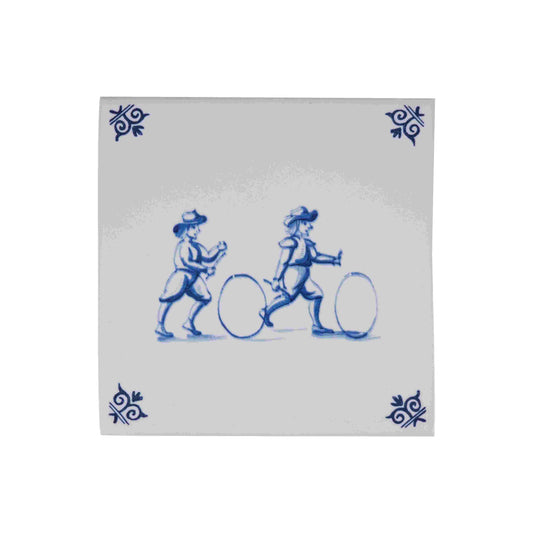Royal Delft Dutch Heritage Tiles: Rolling Hoop