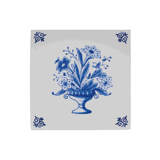 Royal Delft Dutch Heritage Tiles: Flower Basket