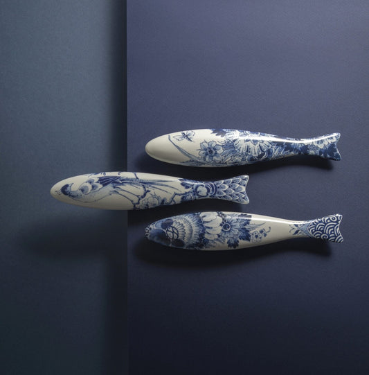 Blue Herring Wall Hanging: Botanical Set of 3