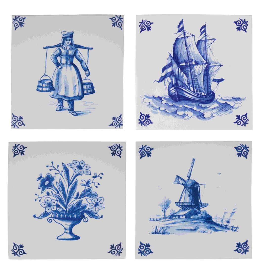 Royal Delft Dutch Heritage Tiles: Rolling Hoop