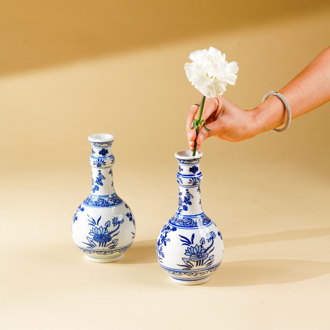 Ruyi Delft Vase (Hand Painted)