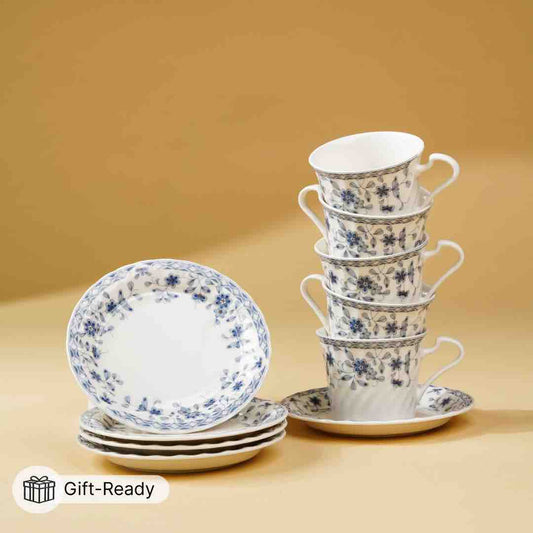 Emi Tea Cup Set with Saucers (Set of 5)