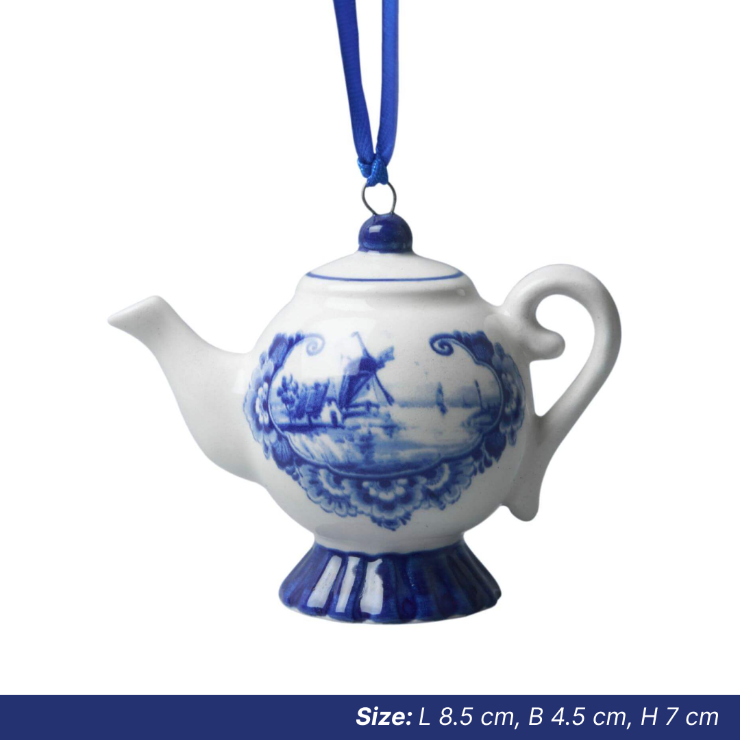 Christmas Ornaments: Delft Tea Kettle