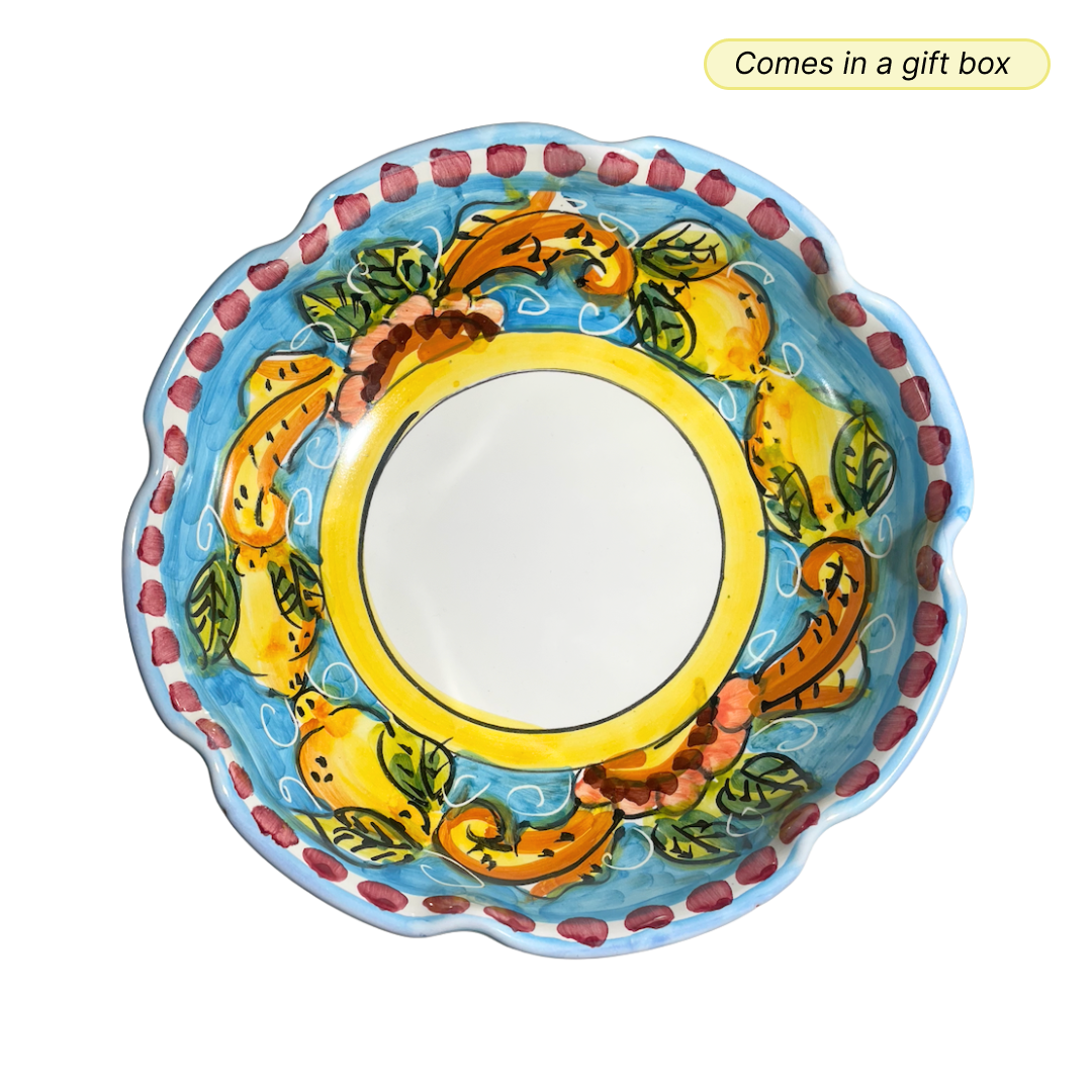 Vietri Bowl - Giardino Celeste (Light Blue / Sky Blue)