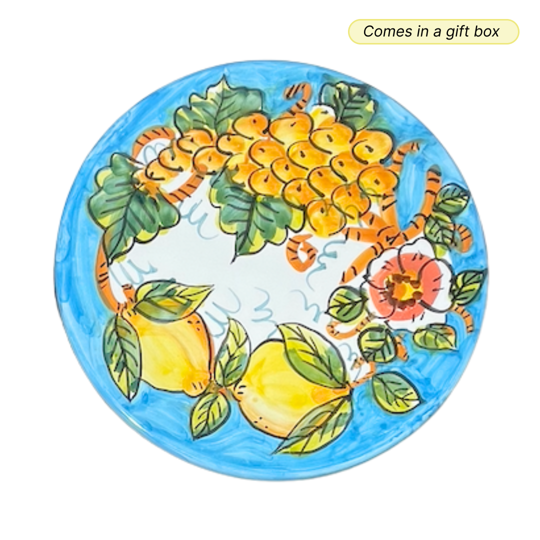 Wall Hanging Plate - Giardino Celeste (Light Blue / Sky Blue)