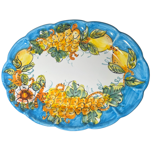 Large Serving Platter - Limoni Celeste (Light Blue / Sky Blue)