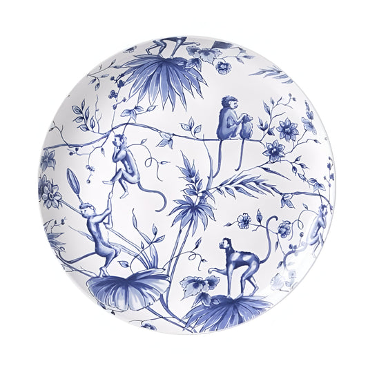 Delft Blue Monkey Plates: Salad or Dessert Plates (Set of 2)