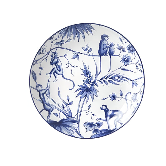 Delft Blue Monkey Plates: Appetizer Plates (Set of 2)